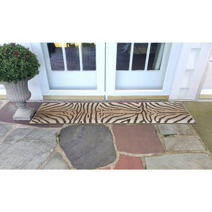 Sand Carmel Zebra Indoor/Outdoor Rug for wholesale on Faire