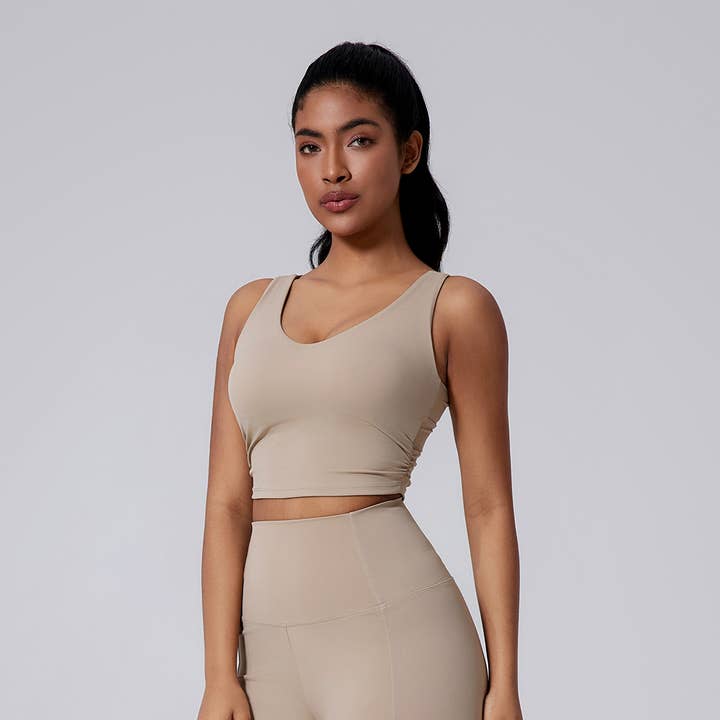 Sodalemon - Wholesale Athletic Top - Women's - Women Open-Back Yoga Bra Waist-Cinching Workout Tank Top10