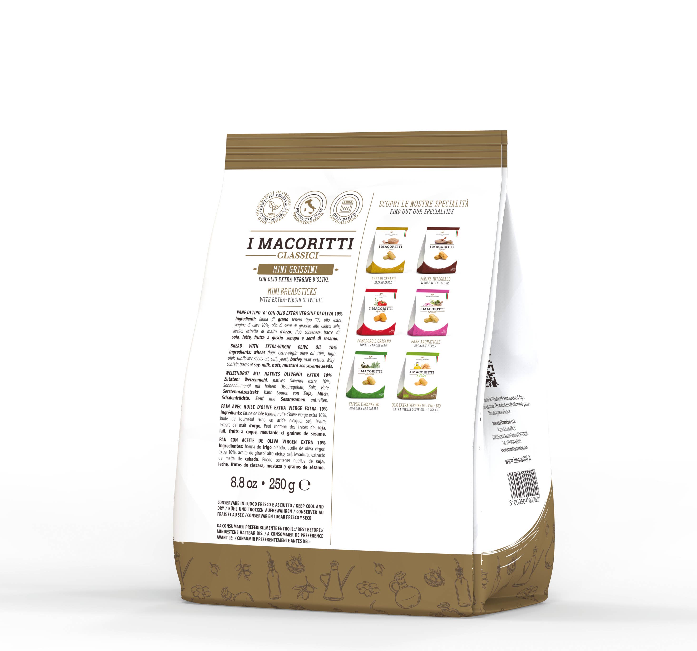 I MACORITTI – wholesale Crackers – Mini Grissini I Macoritti Classic with EVOO1