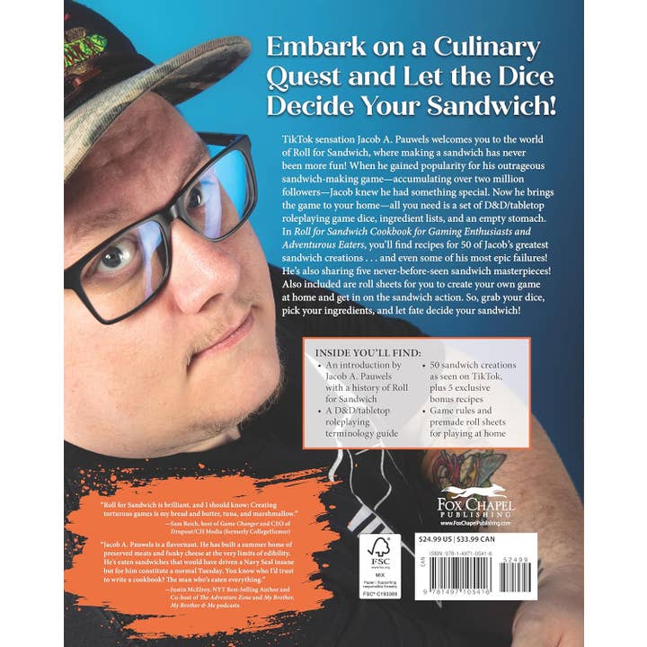 Fox Chapel Publishing - Wholesale Cookbooks & Food - Roll for Sandwich® Cookbook for Gaming Enthusiasts1
