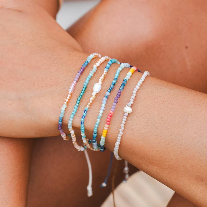 Lotus and Luna - Wholesale Jewelry Set - Goddess Crystal Stone Bracelets (10 Pack Assortment)