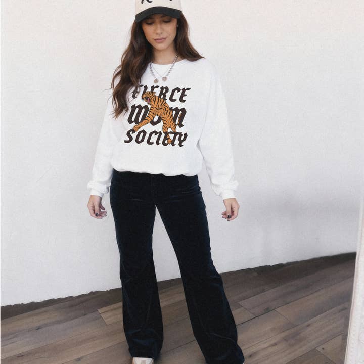 Lucy + Company - Wholesale Graphic Sweatshirt - Women's - Fierce Mom Society Tiger Graphic Sweatshirt1
