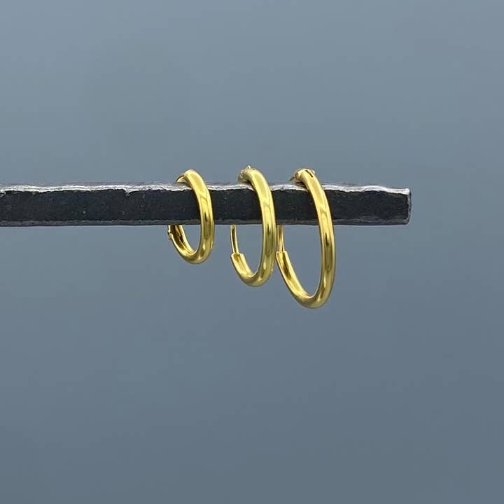 1.5mm Gold Vermeil Endless Hoops for wholesale by Something Silver