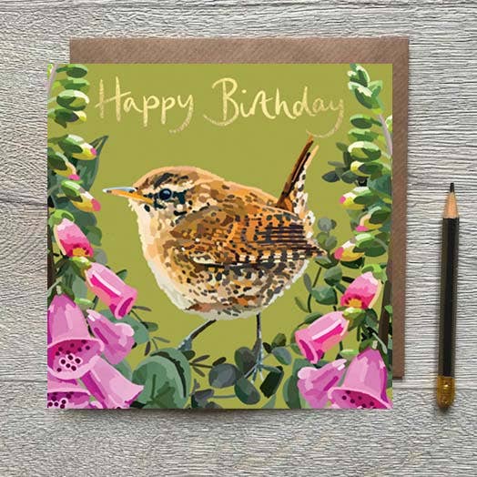 BB 02 - Wren Grattis på födelsedagen Kort för wholesale av Sarah Kelleher