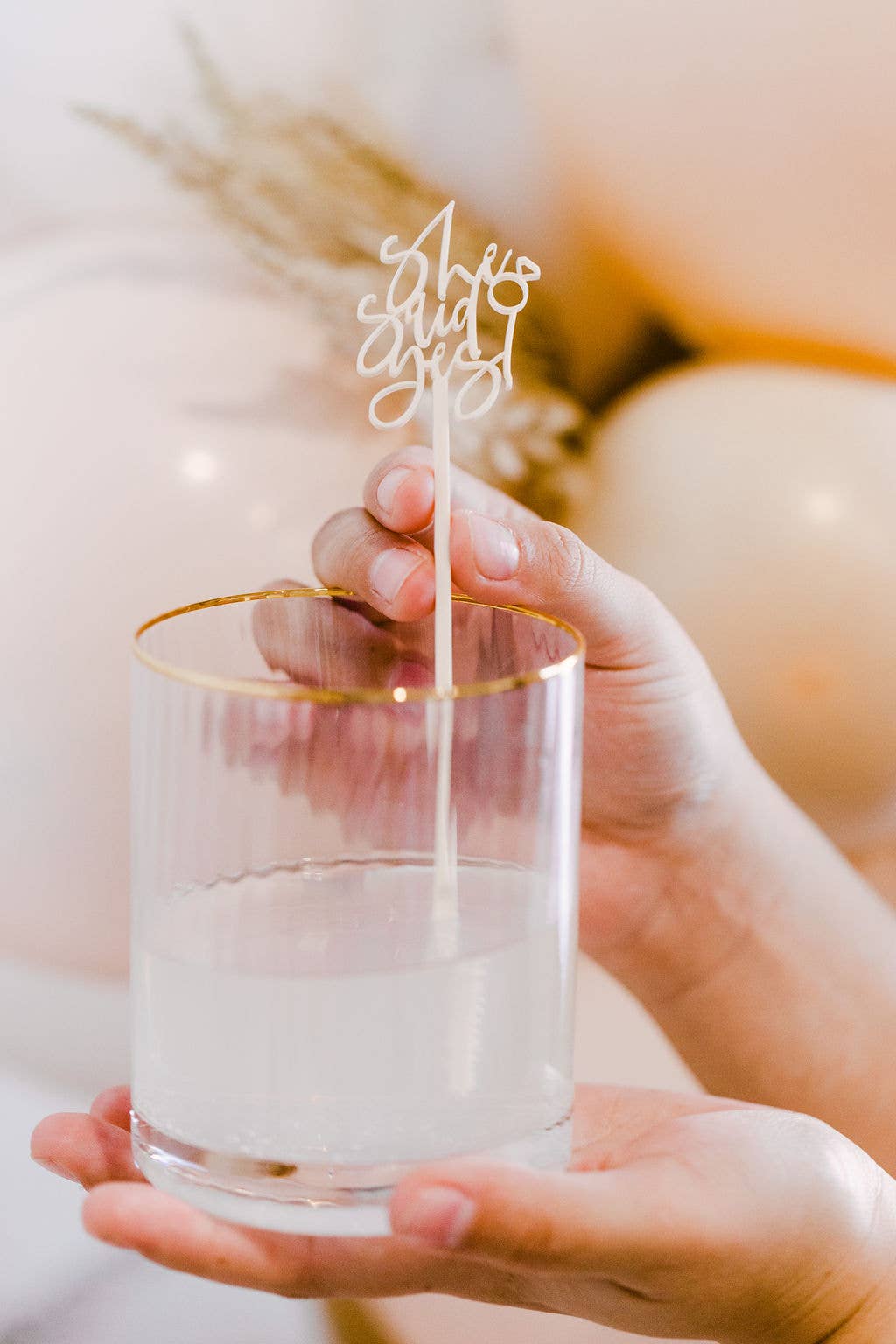 The Cotton & Canvas Co. - Wholesale Drink Stirrer - She Said Yes! Drink Stirrers, Engaged, Wedding, Set of 122