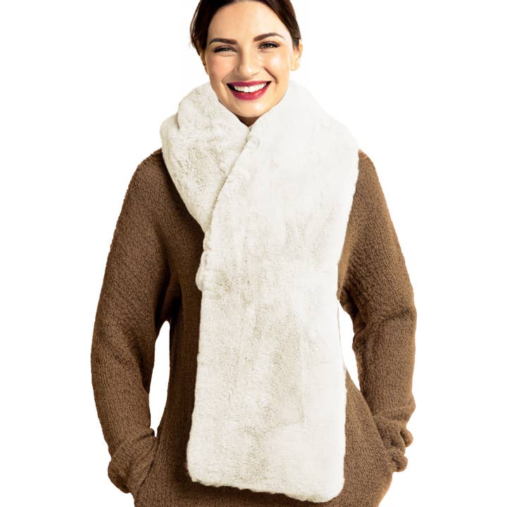 Cap Zone – Engroshandel Wrap - Dame – Lux Fluffy imiteret pels satinforet sjal tørklæde