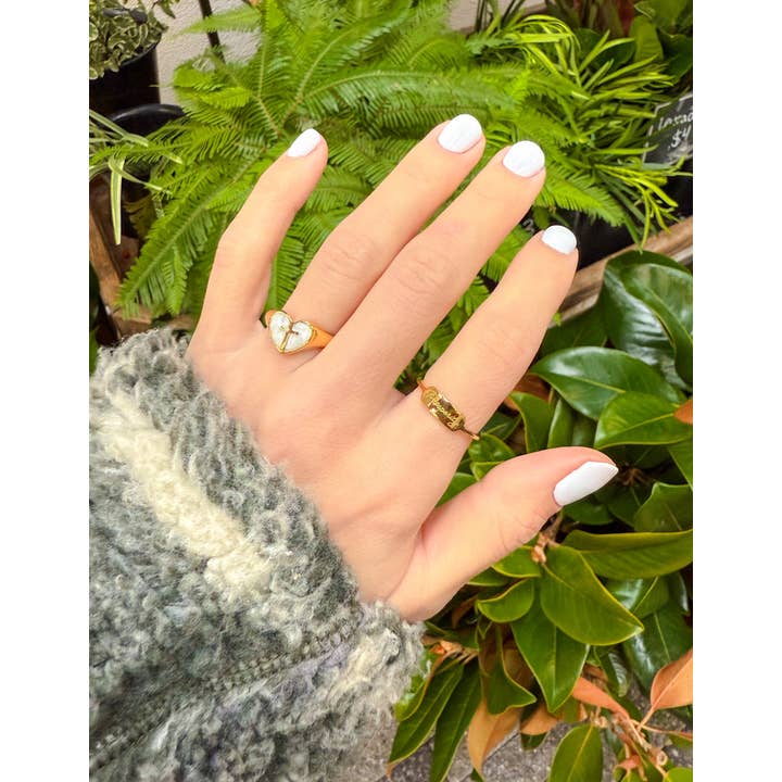 Elevated Faith - Wholesale Signet Ring - Enamel Heart Cross Ring3