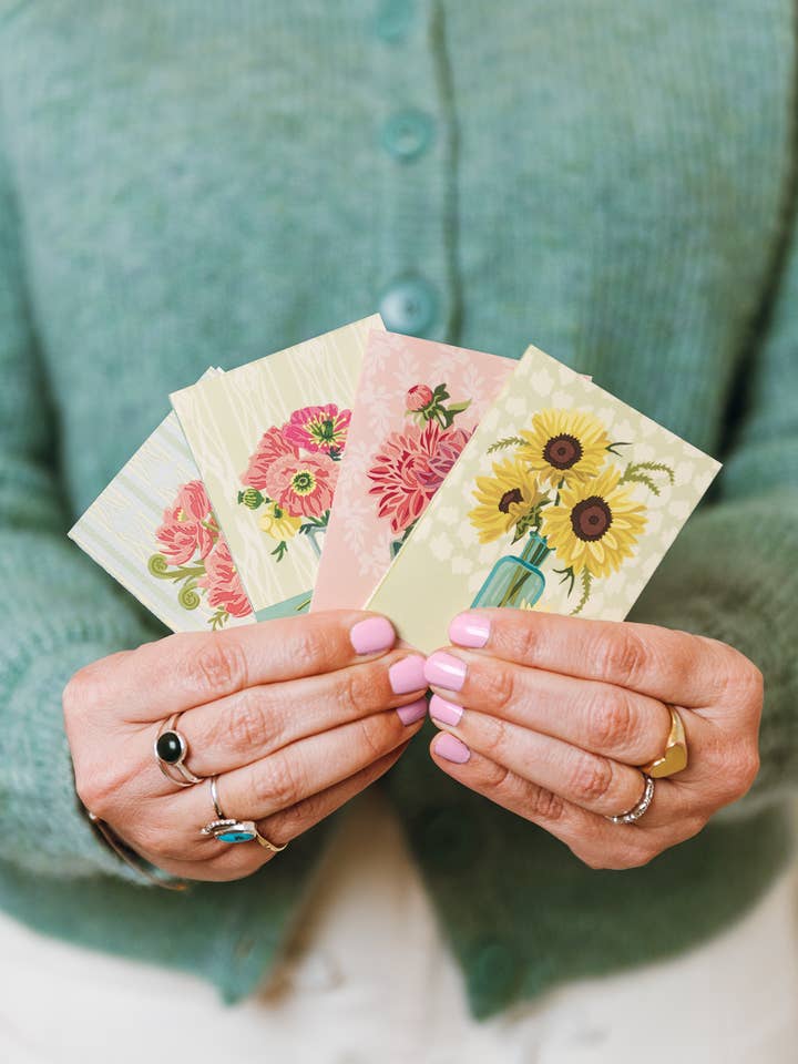 Mini juegos de tarjetas de regalo | Flores en papel pintado para venta al por mayor de Elle Crée (She Creates)