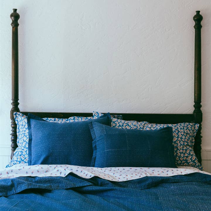 Bliss and Mischief - Wholesale Duvet Cover - Duvet Cover in Calico Stripe Blue0