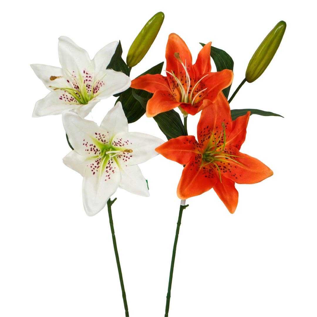 Wildflowers by Floriette – Großhandel Künstliche Blumen – Lilien künstlicher Zweig x2 65cm orange1