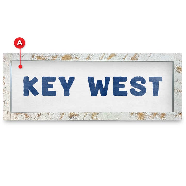 Tilpasningsdygtige Kysthvide/Marineblå Ord | Vægkunsttryk i Ægte Træramme for engroshandel hos Mill Wood Art