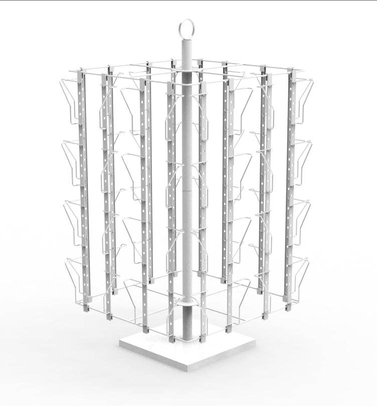 FIXTUREDISPLAYS - Wholesale Retailer Display Stand/Case - Up to 8.5"W Adjustable 32-Pocket Greeting Rack Spinning Rack Pocket 4.5-9"X5.8"T 11602-L-DOUBLE WHITE & SILVER POCKET4