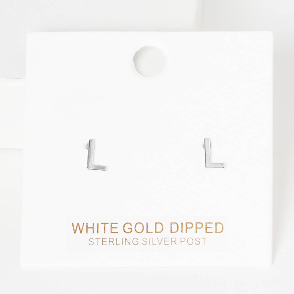 Sensibling Corp. - Wholesale Stud/Post Earrings - Gold Dipped Metal Initial Monogram Stud Earrings19