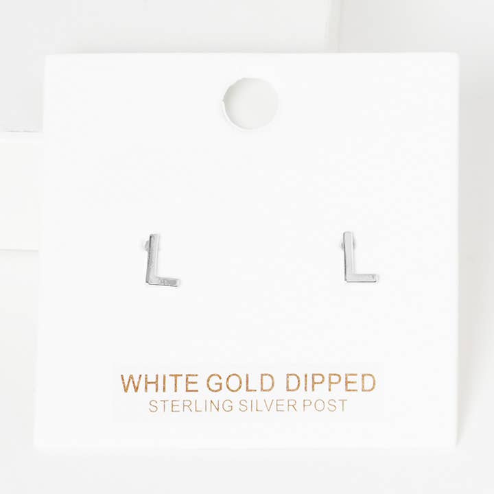 Sensibling Corp. - Wholesale Stud/Post Earrings - Gold Dipped Metal Initial Monogram Stud Earrings19