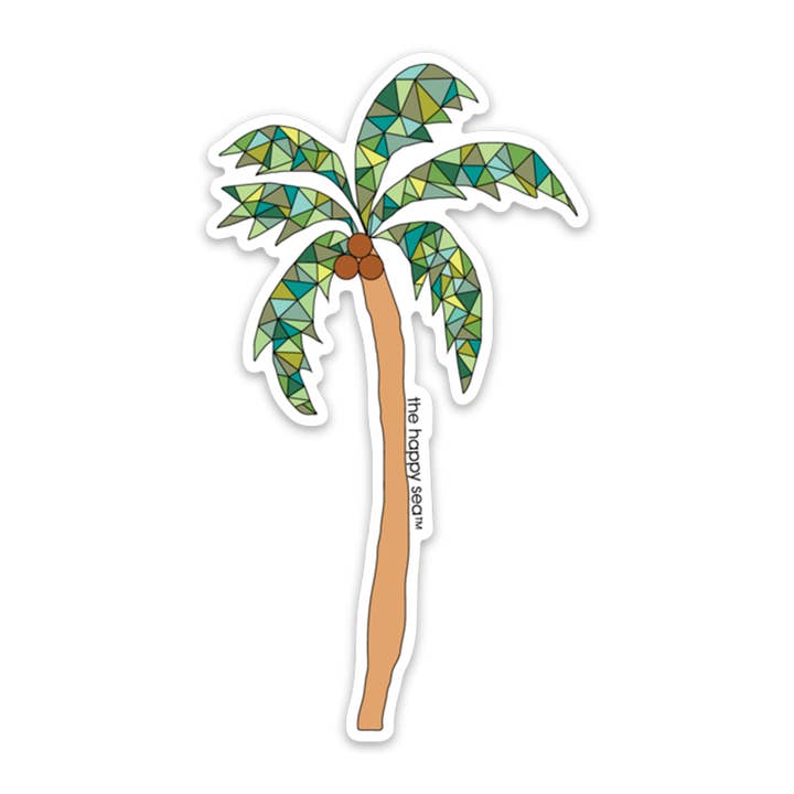 4" Palm Tree Vinyl Sticker for wholesale by The Happy Sea