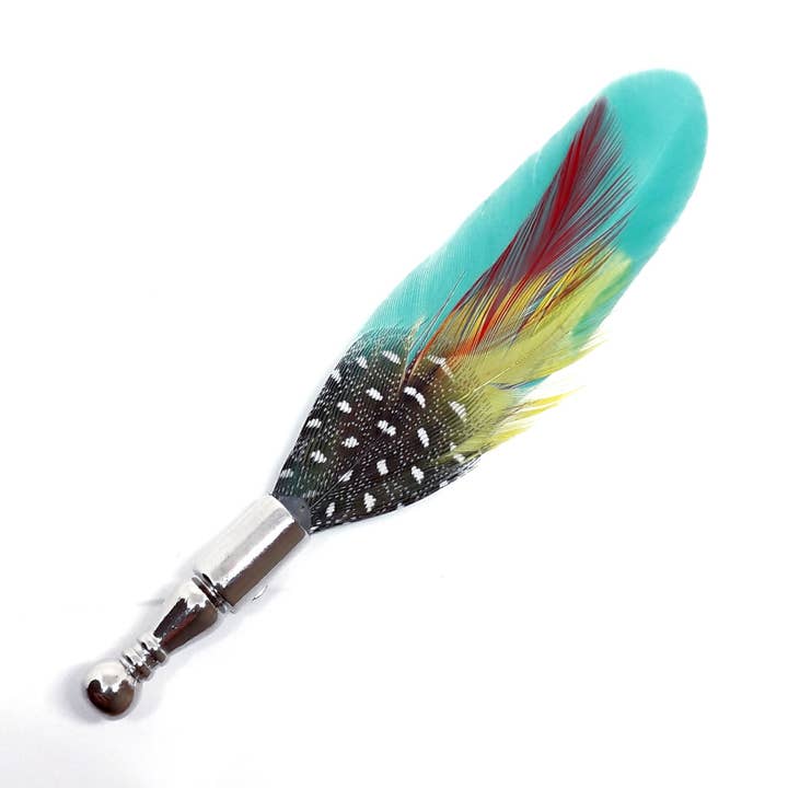 Anstecknadel mit türkisfarbenen Federn für den Großhandel von Mrlapel