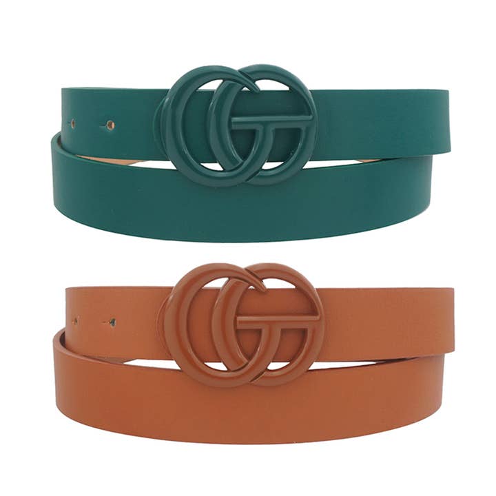 COLOR COATED GO BUCKLE DUO BELT, 2IW 27807 for wholesale by JOIA ACCESSORIES