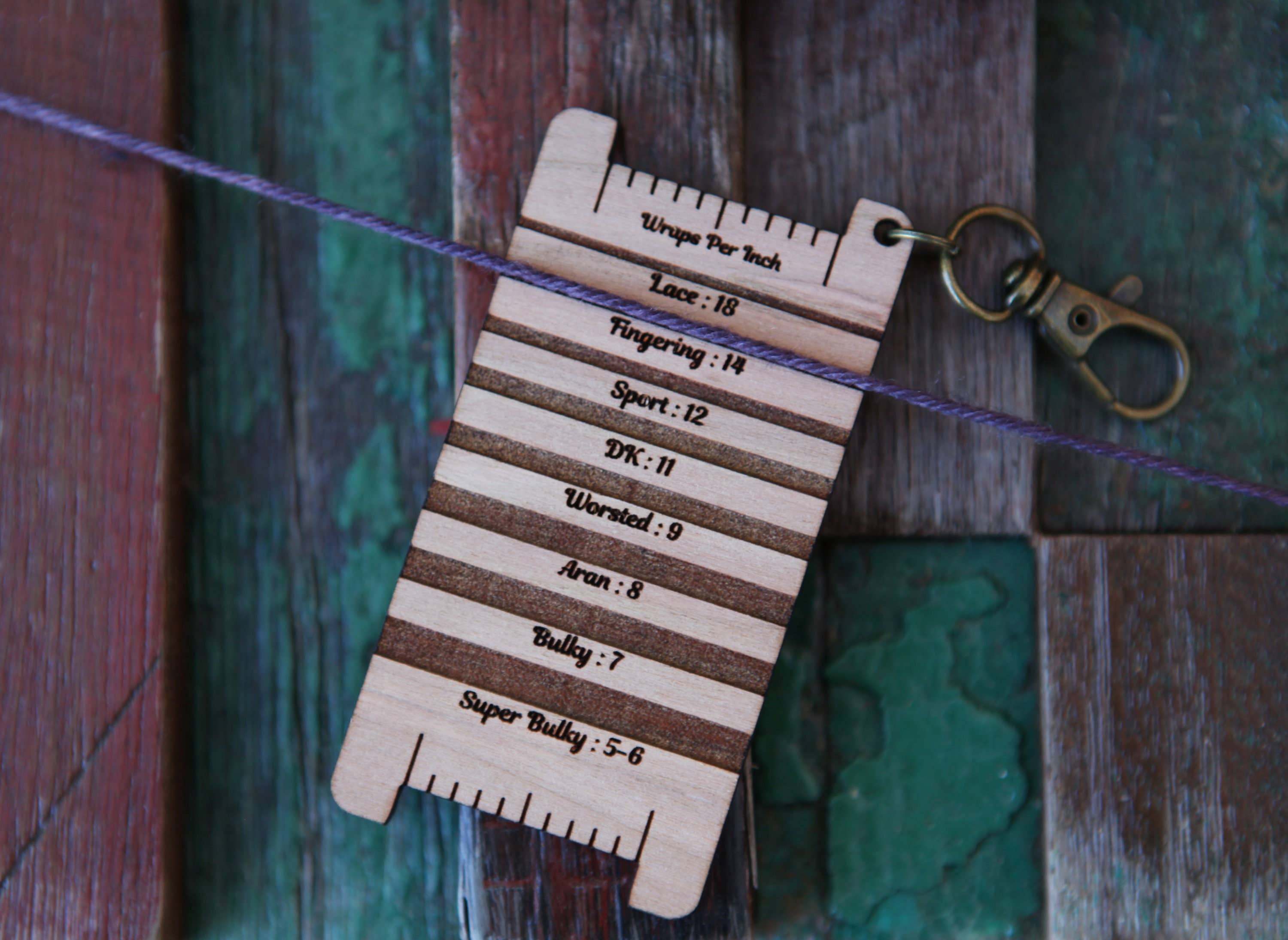 Sunrise Grove - Wholesale Knitting/Crochet Supplies - Raven Antique Books Yarn WPI Control Tool Cherry Gauge2