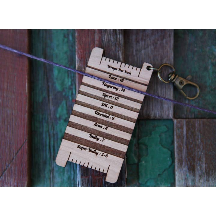 Sunrise Grove - Wholesale Knitting/Crochet Supplies - Raven Antique Books Yarn WPI Control Tool Cherry Gauge2