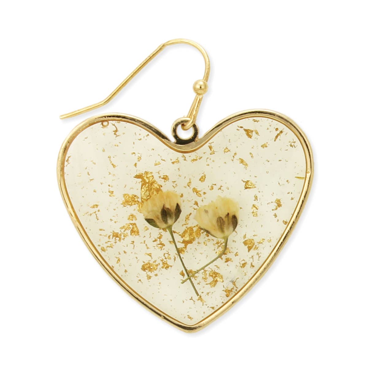 ZAD - Vente Boucles d'oreilles pendantes - Boucles d’oreilles cœur en fleurs séchées d’Ammi majestueux1