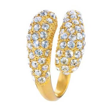 Ring „Snake” one size fit all, goud met Swarovski steentjes voor wholesale door Crocus