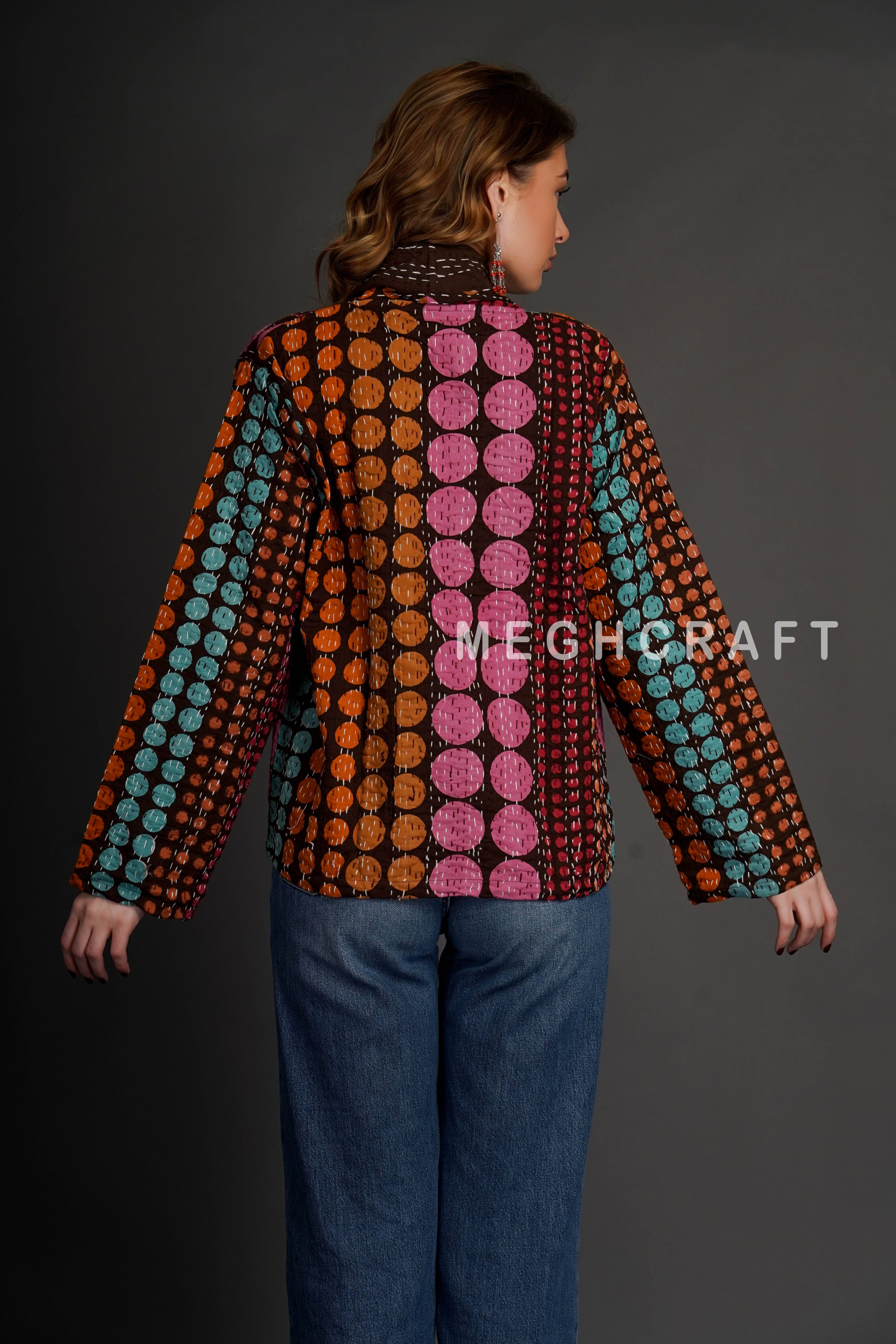 Meghcraft - Venta al por mayor Chaqueta - Mujer - Chaqueta Reversible de Kantha para Mujer5