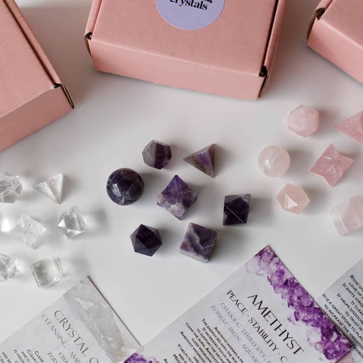 Soothing Crystals - Wholesale Spiritual Stone/Crystal - Clear Quartz Geometry Set (Channeling and Manifesting)7