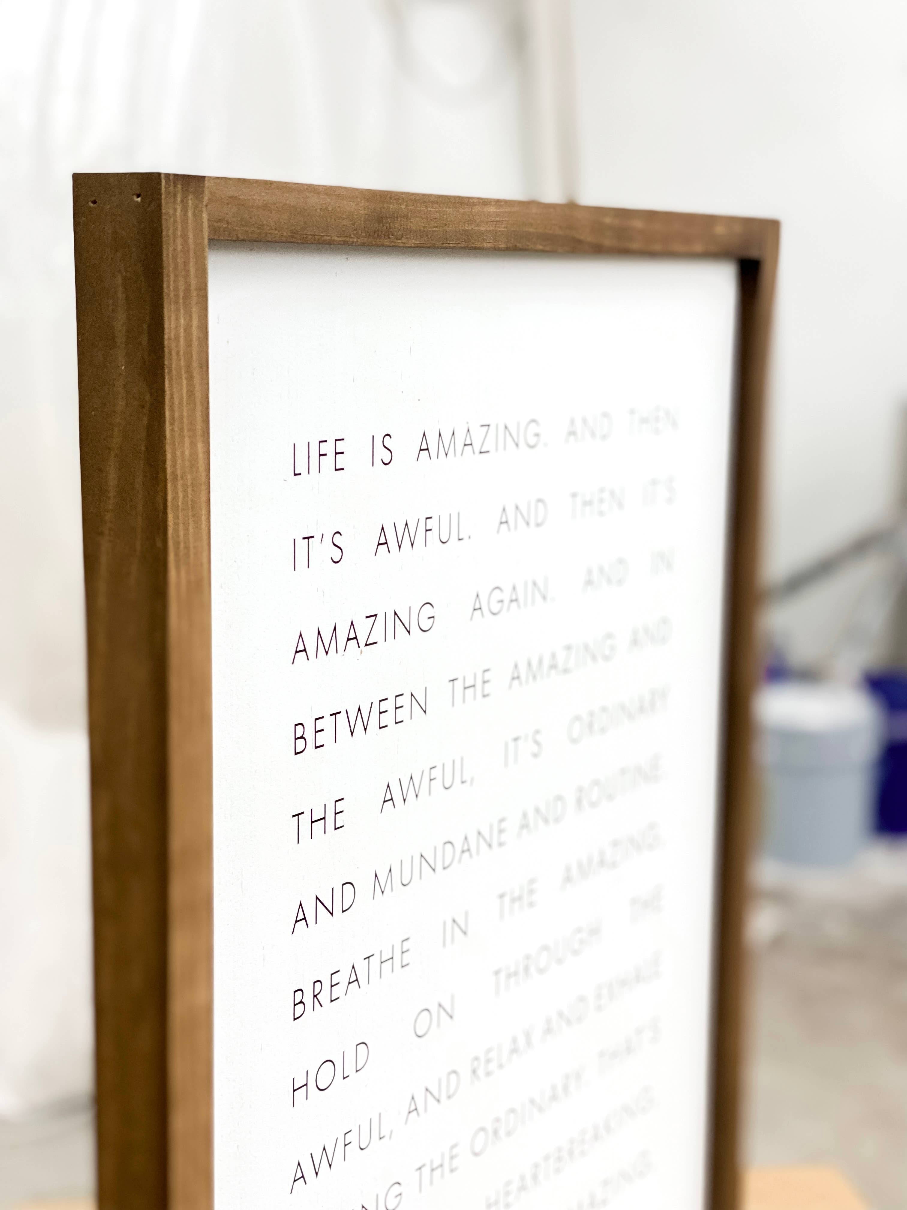 Lily and Sparrow - Wholesale Sign - Life Is Amazing and Then It's Awful | Wall Art, Home Decor0
