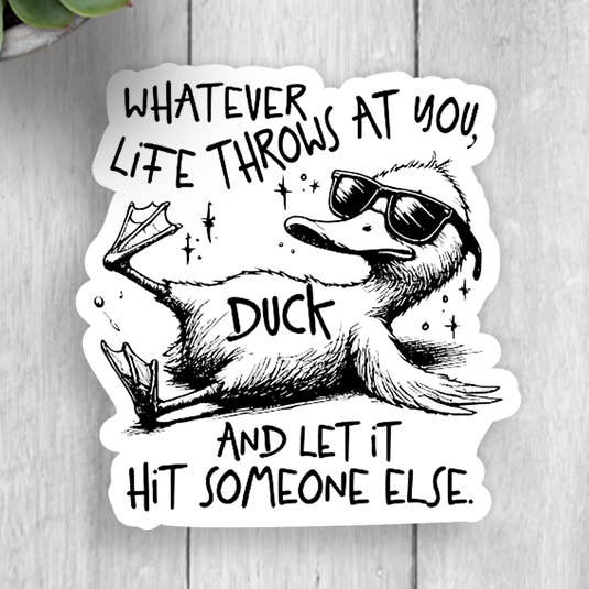 Autocollant en vinyle Humor Duck pour la vente par Expression Design Co