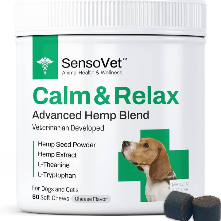 Calm & Relax — Friandises avancées au chanvre pour chiens - 60 friandises molles pour la vente par SensoVet