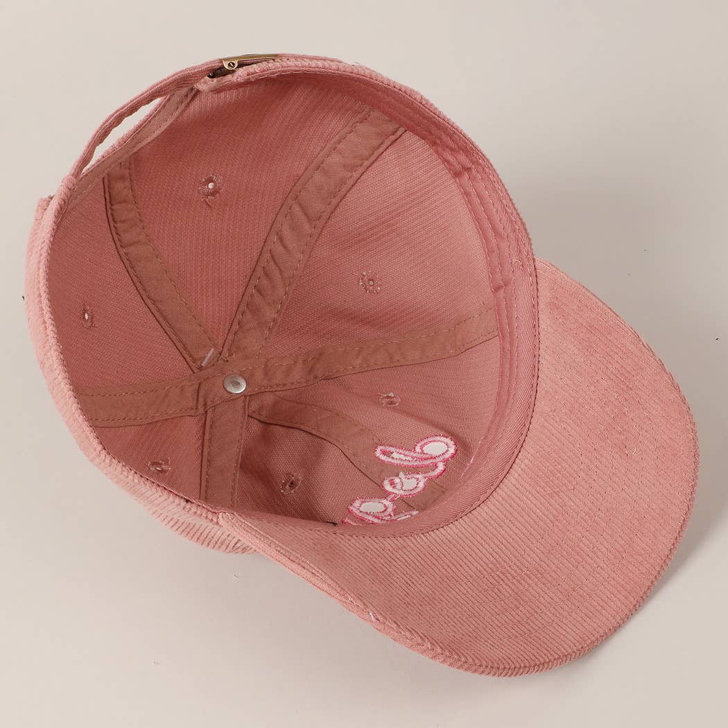 Fashion City - Wholesale Baseball Cap - Unisex - Dog Mom Text Solid Color Corduroy Baseball Cap12