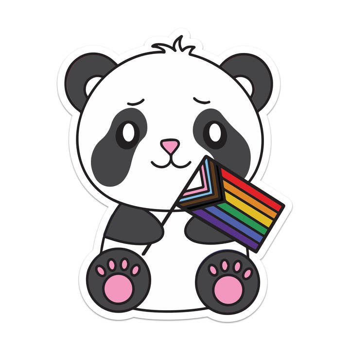 Pride Panda Vinyl Sticker for wholesale by Mouthy Broad