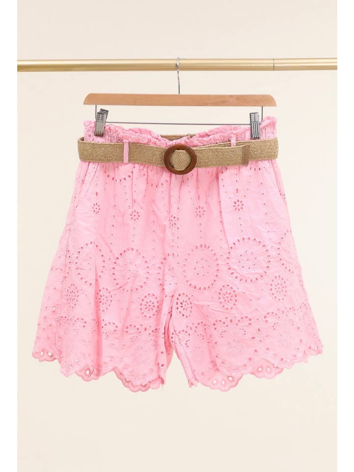 LÉA & LUC - Wholesale Shorts - Women's - Broderie anglaise shorts in 100% cotton REF. 25022
