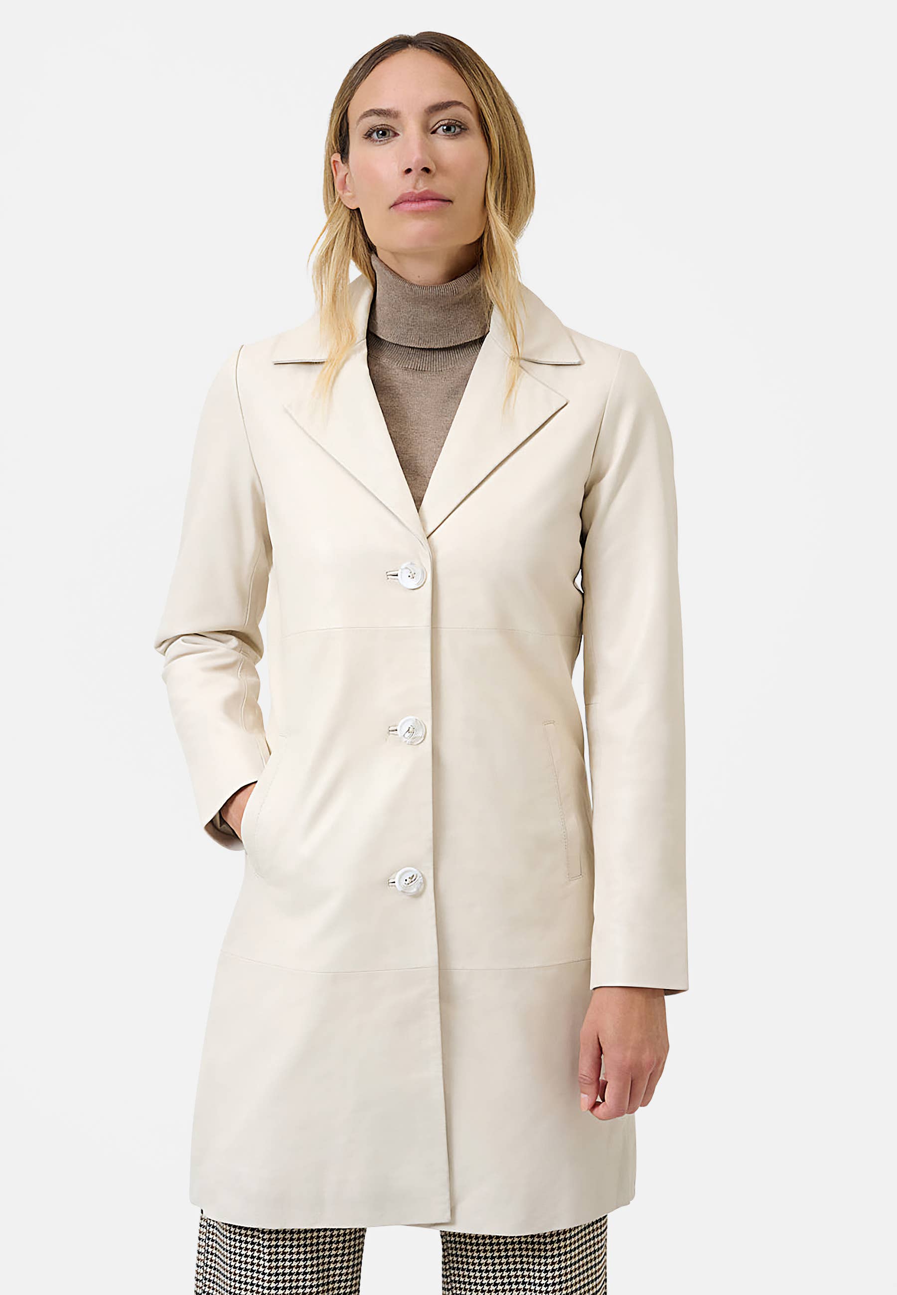 Ricano – Großhandel Mantel - Damen – Klassischer Damen Ledermantel Marzia  - Lamm Nappa Leder0