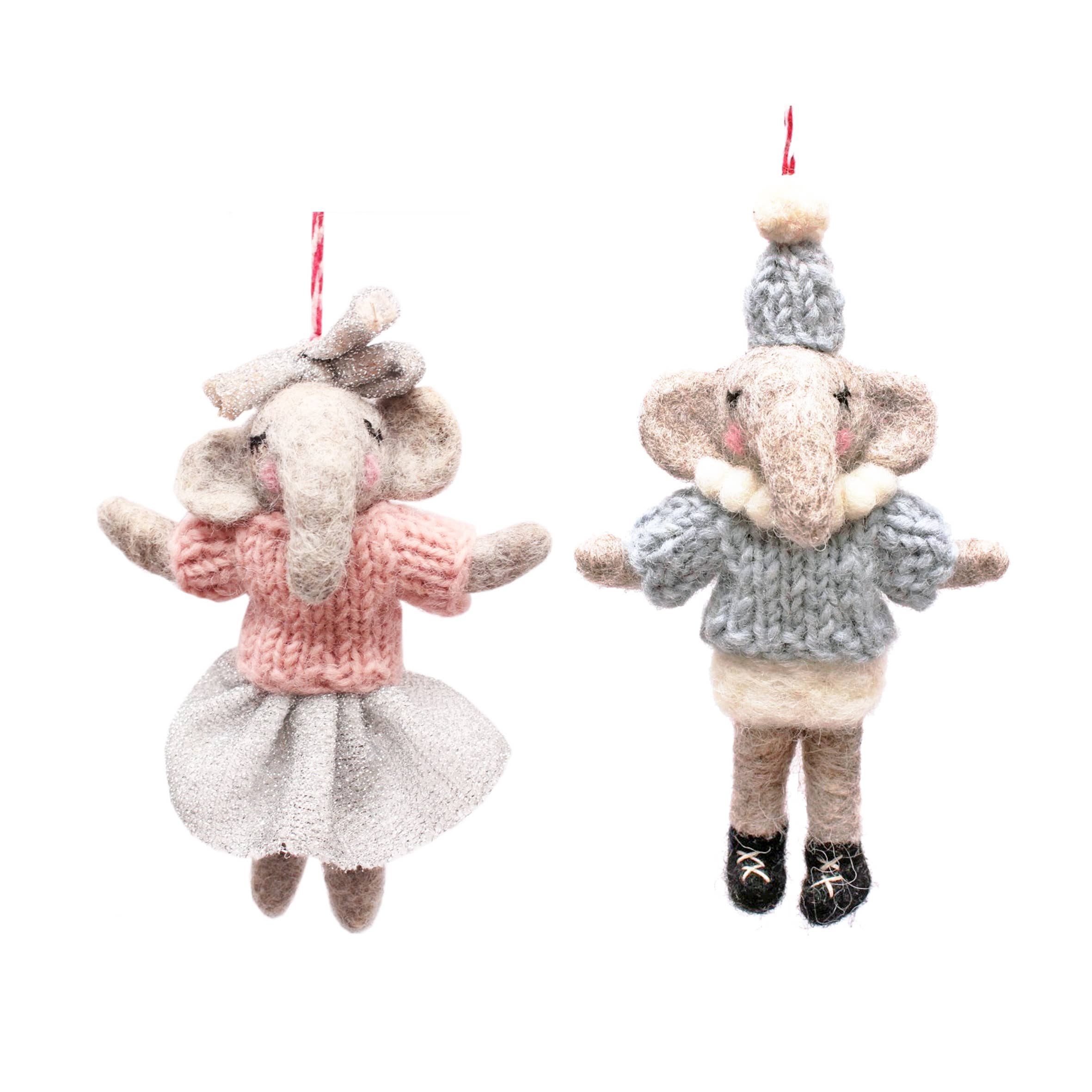 Fiona Walker England - Wholesale Christmas Decoration - Elephants Hanging Decorations - 2 Designs0