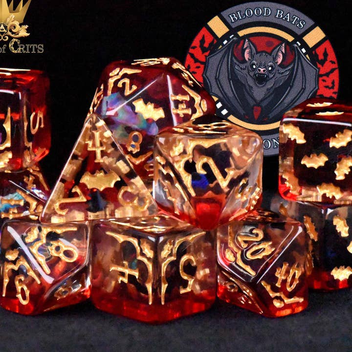 Blood Bats & Beyond - Set van 11 dobbelstenen voor wholesale door DNDDICE.COM