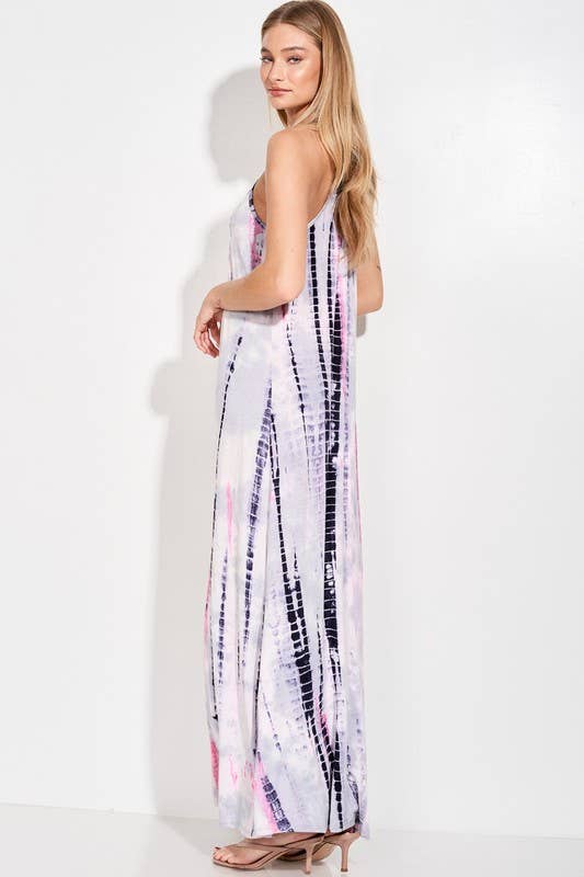 Lemon Tree - Wholesale Dress - Women's - Tie dye Spaghetti strap cami maxi dress3