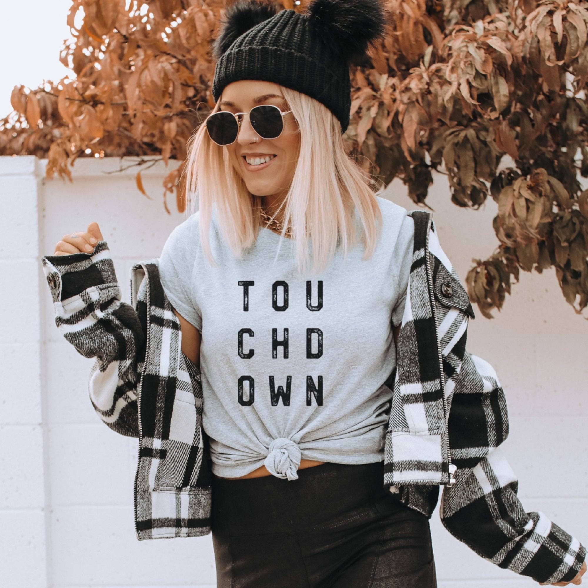 Trendznmore - Modern Graphic Apparel - Wholesale Screen Printed T-Shirt - Women's - Distressed Touchdown T-Shirt3