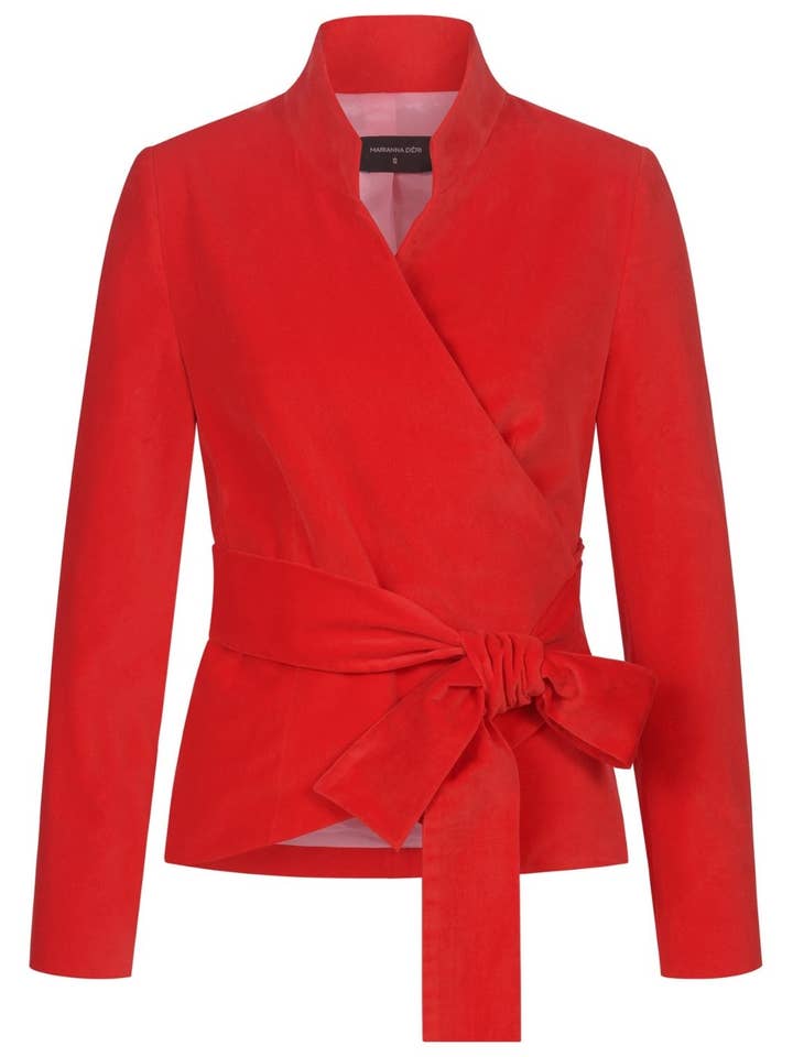 Wrap Jacket Velvet Red for wholesale by Marianna Déri GmbH