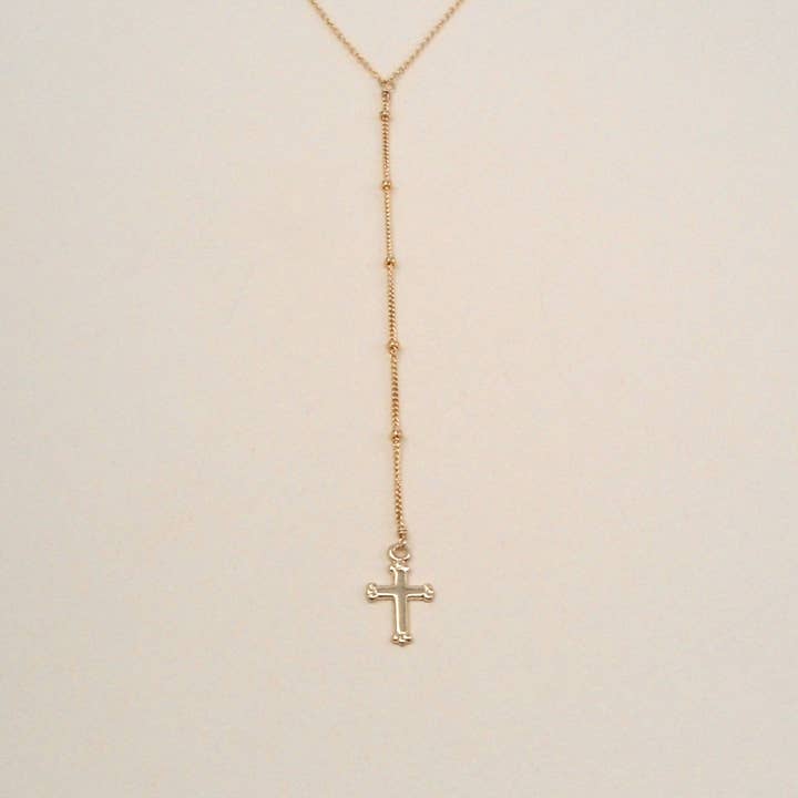 May Martin - Wholesale Y-Neck/Lariat Necklace - Dotted Lariat w/ Cross0