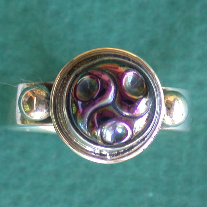 Tidepool - Wholesale Cocktail/Statement Ring - Purple glass sterling silver ring0