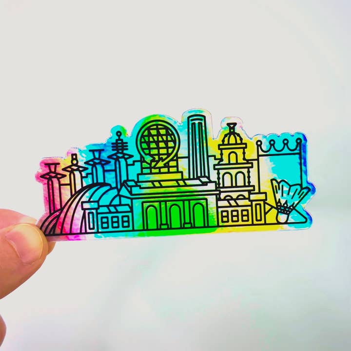 Kansas City Skyline Sticker – Holographic for wholesale by Knight Owl Design