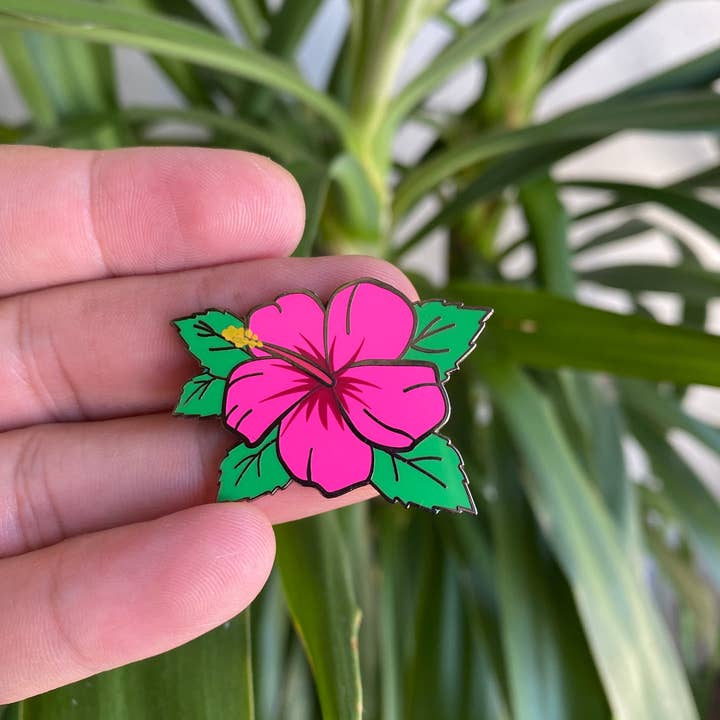 Hype Pins - Vente Épinglettes/boutons - Épinglette en émail dur hibiscus 🌺