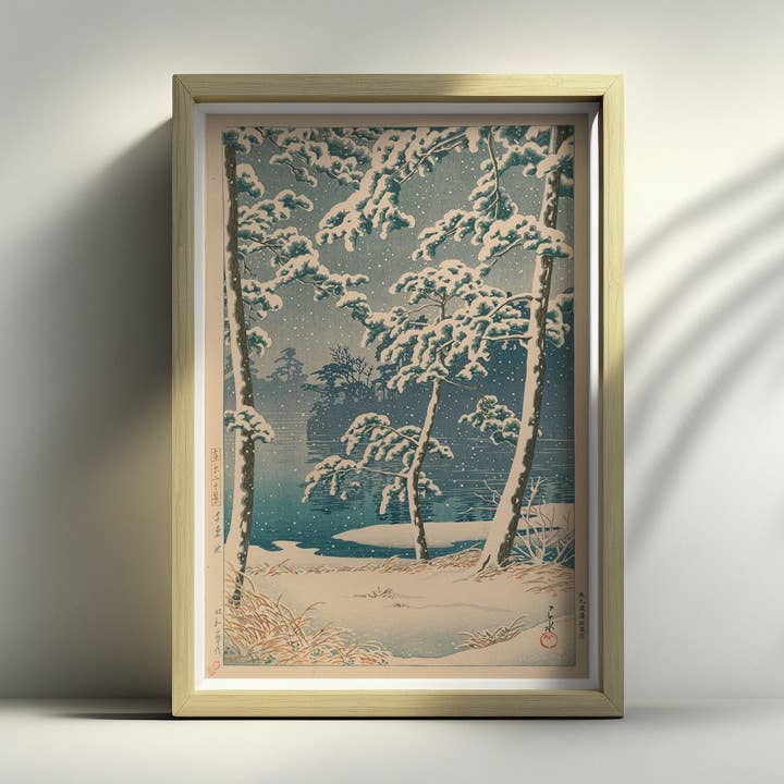 Senzoku Pond 1928 Kawase Hasui Ukiyo-e Wall Art Reproduction for wholesale by Vintage Wall Graphics