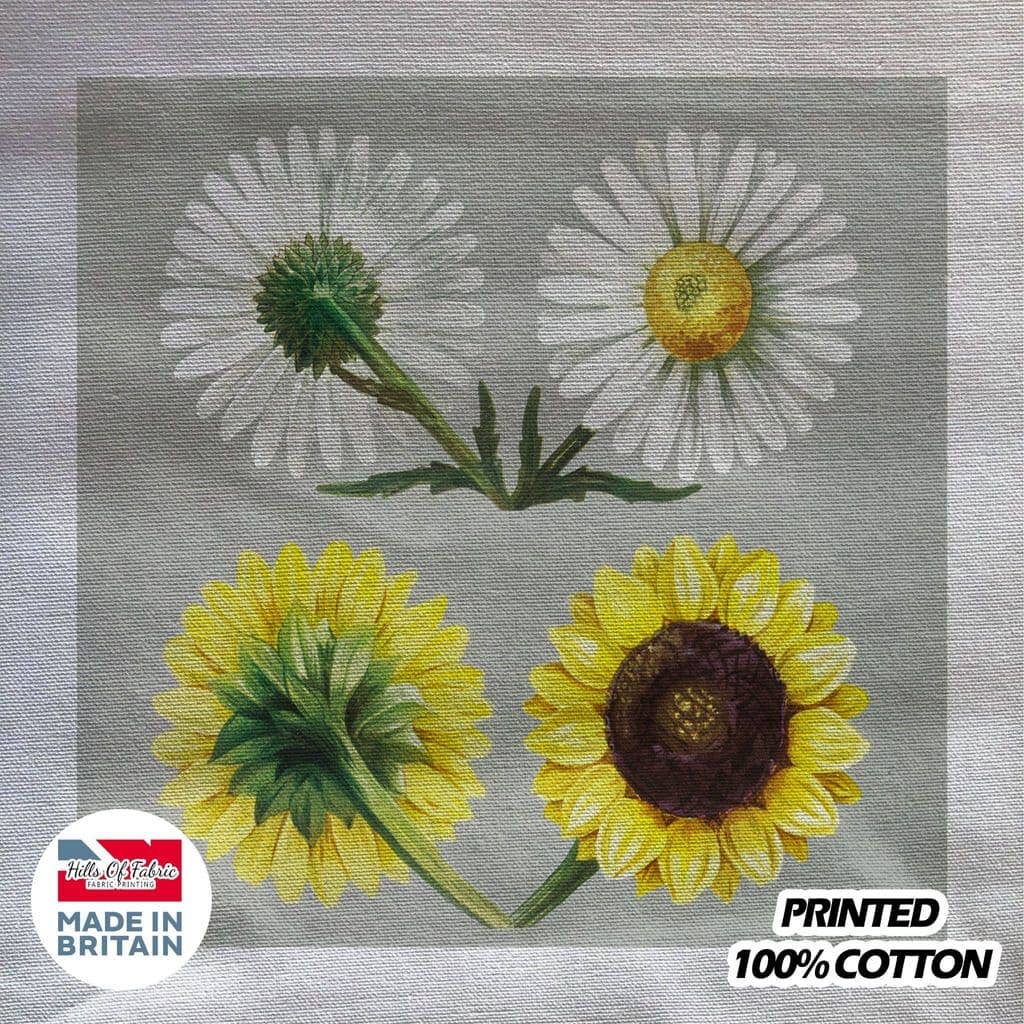 Hills Of Fabric – wholesale Fabric – Vintage Flowers Sunflower Daisy Plant Printed Fabric Panel0