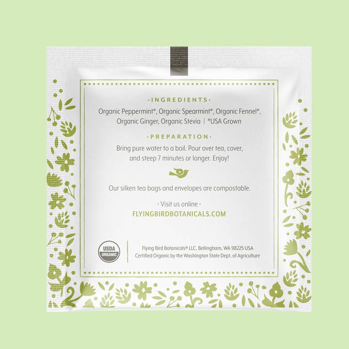 Flying Bird Botanicals - Wholesale Tea Bags - Twilight Mint – 45ct Individual Envelope Box2