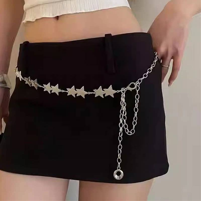 Tourtiwi - Wholesale Belt - Women's - Star Metal Thin Waist Chain Pants Chain1