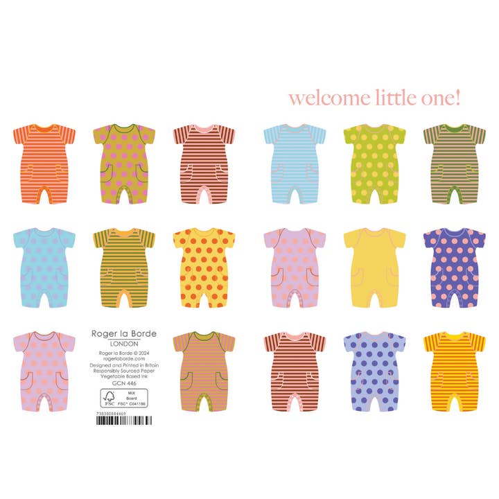 Roger La Borde - Wholesale Baby Card - Babygros Petite Card single - GCN 446