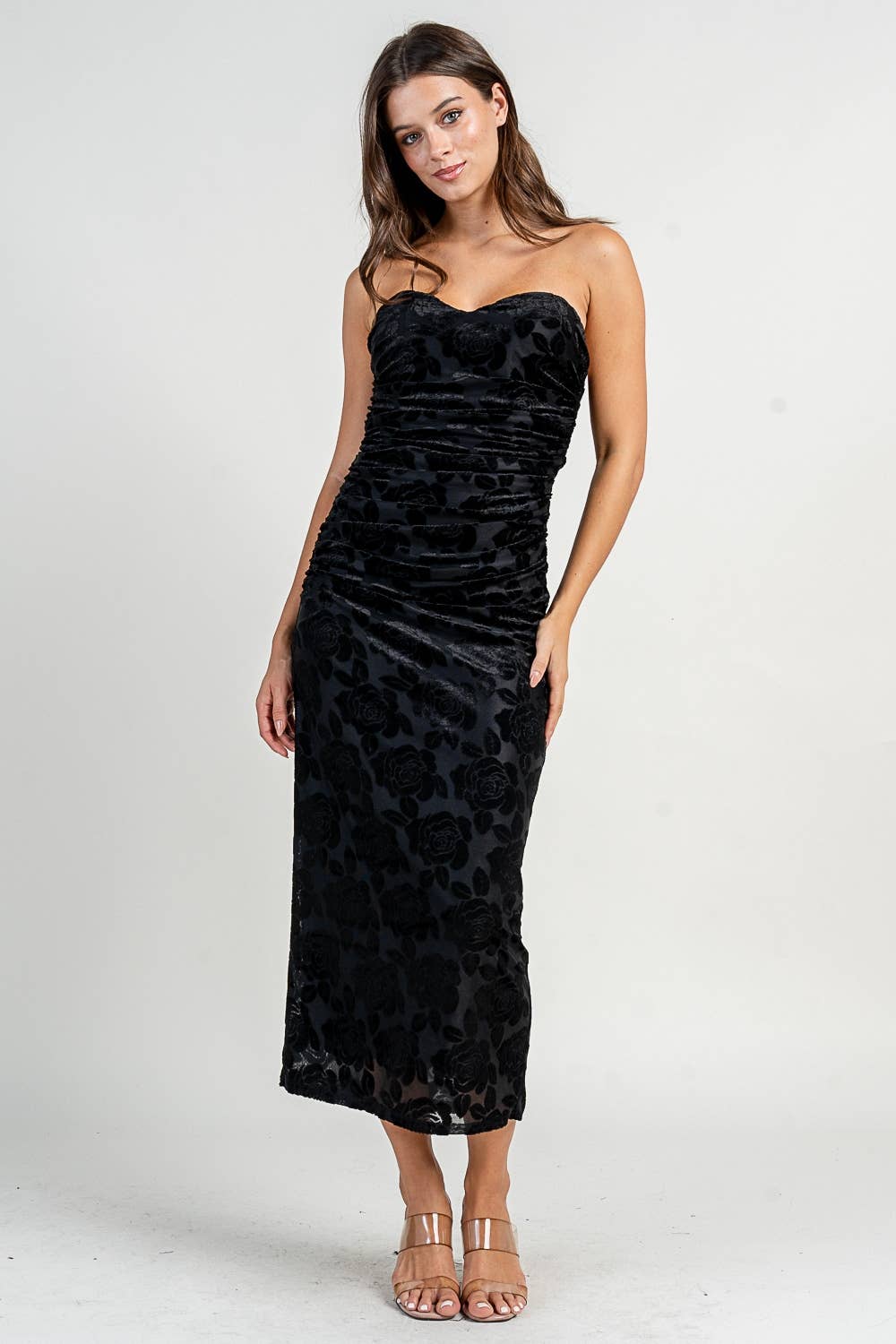 BEIVY & COLLABO - Wholesale Jurk - Dames - CD30627S / SWEETHEART MOUWLOZE MIDI-JURK3