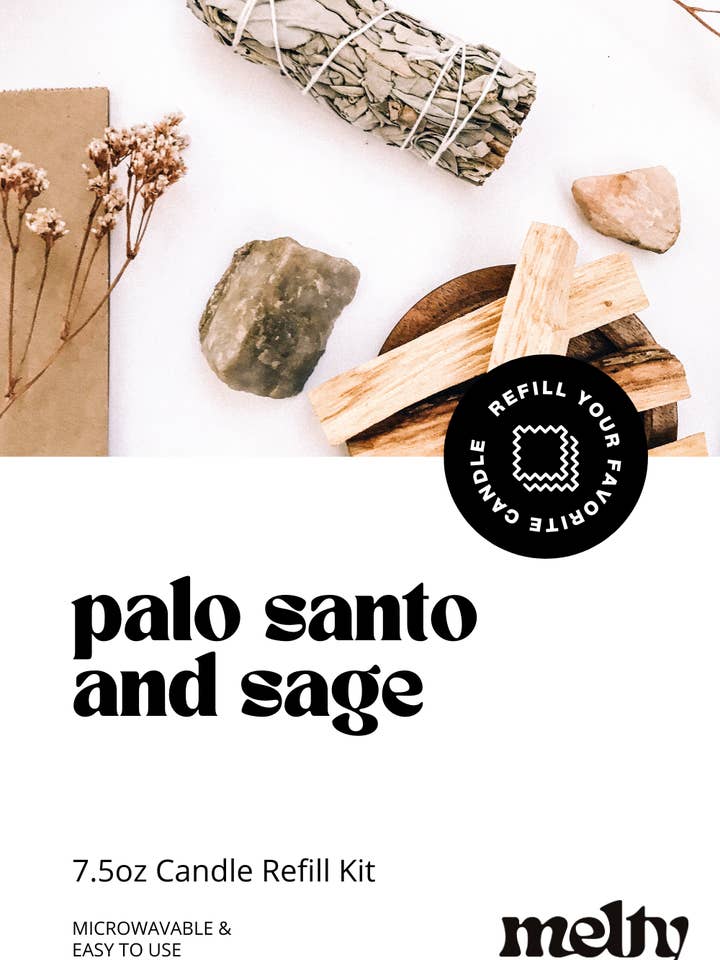 Candle Refill Kit - Palo Santo & Sage | Earthy Fragrance for wholesale by Melty